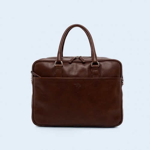 Leather business briefcase- Nonconformist Due brown