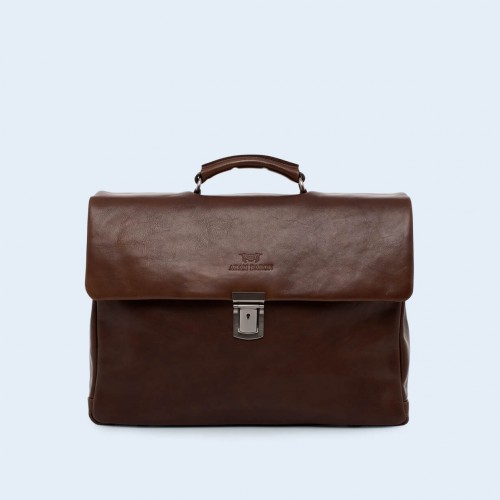 Leather business bag- Verity Executive brown