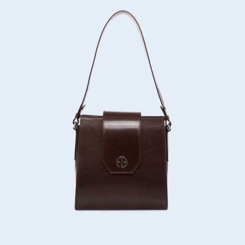 Leather bag - Verity Raw chestnut brown