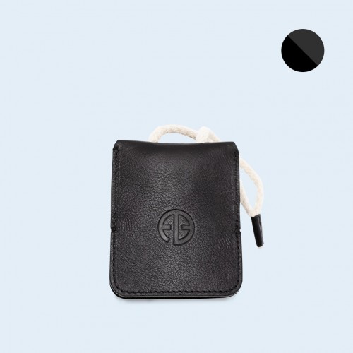 Leather key case - SLOW Key black/graphite