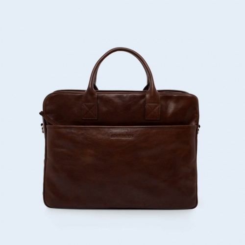 Leather business briefcase- Nonconformist Tre brown