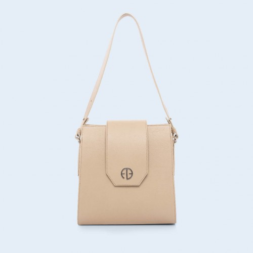Leather bag - Verity Raw beige