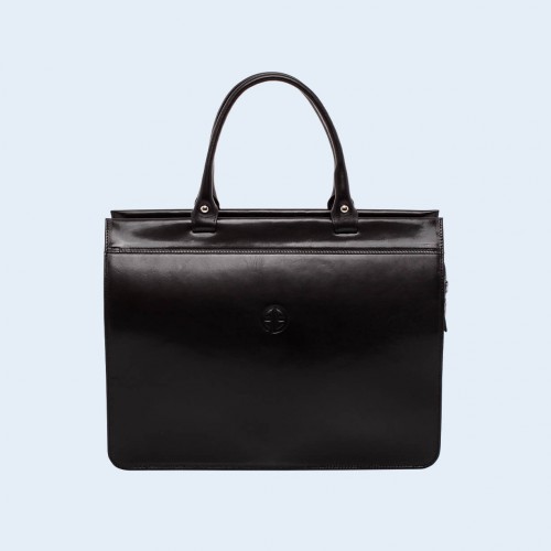 Women's leather briefcase - Verity Business 01 black