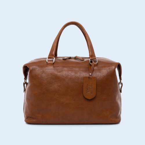 Leather travel bag - Verity Two Function big cognac