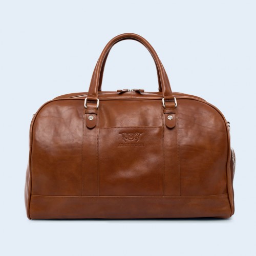 Leather travel bag - Verity Weekend cognac