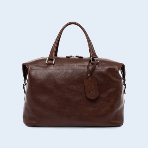 Leather travel bag - Verity Two Function big brown