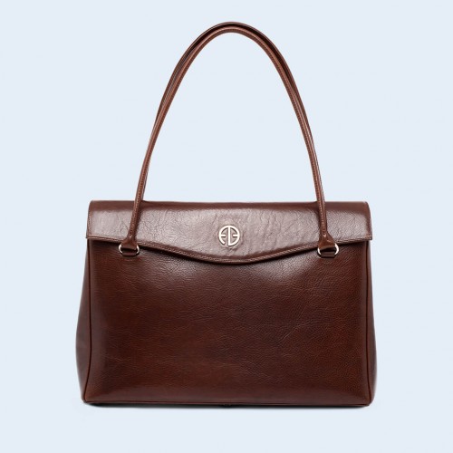 Leather women's handbag - ADAM BARON Home 01 large chestnut brown