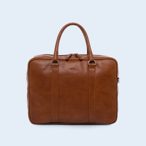 Leather business briefcase- Nonconformist Uno cognac