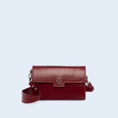 Leather bag - Verity mini crossbody cherry red