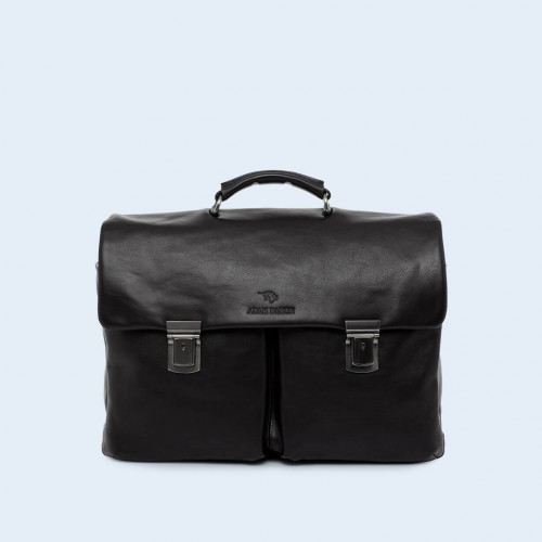 Leather business briefcase- Nonconformist Double black