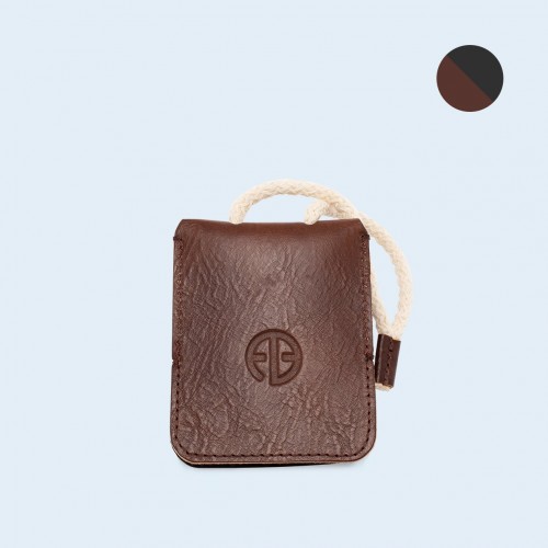 Leather key case - SLOW Key brown/graphite