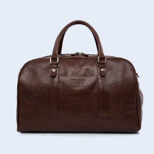 Leather travel bag - Verity Weekend brown