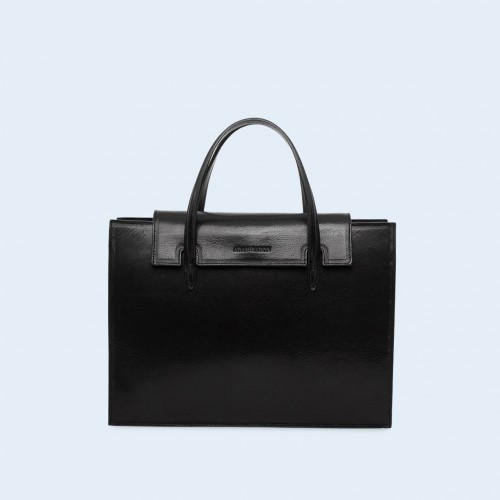 Leather women's handbag - ADAM BARON Home 05 black