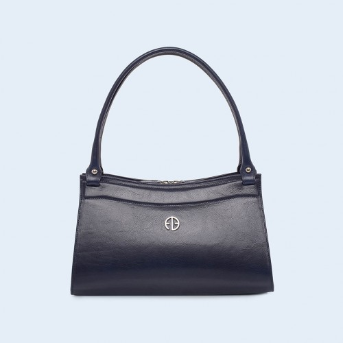 Women's leather handbag - ADAM BARON Home 06 navy blue
