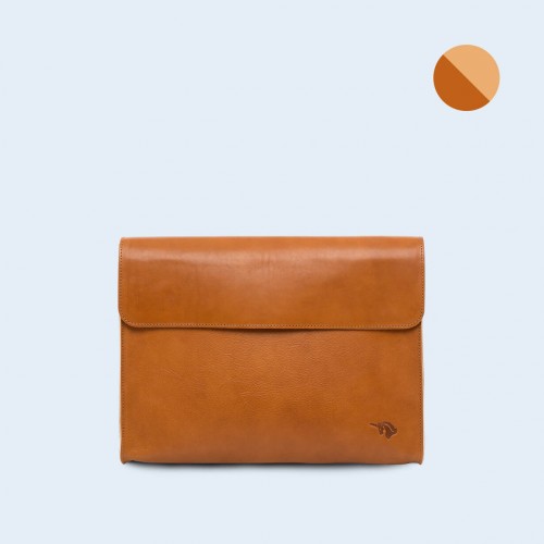 Leather Document Bag - SLOW Act camel/camel
