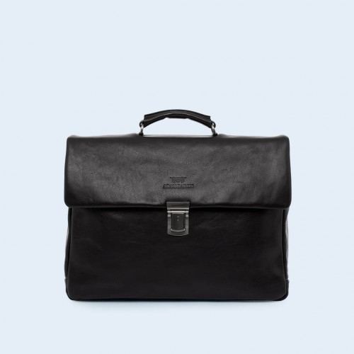 Leather business bag- Verity Executive black