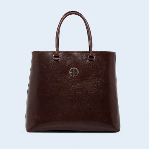 Leather women's handbag - ADAM BARON Home 04 chestnut brown