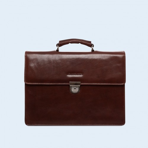 Leather briefcase - Aware Executive briefcase chestnut brown