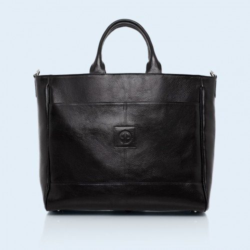 Roomy leather bag - Verity DayFull black