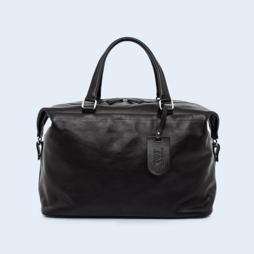 Leather travel bag - Verity Two Function big black