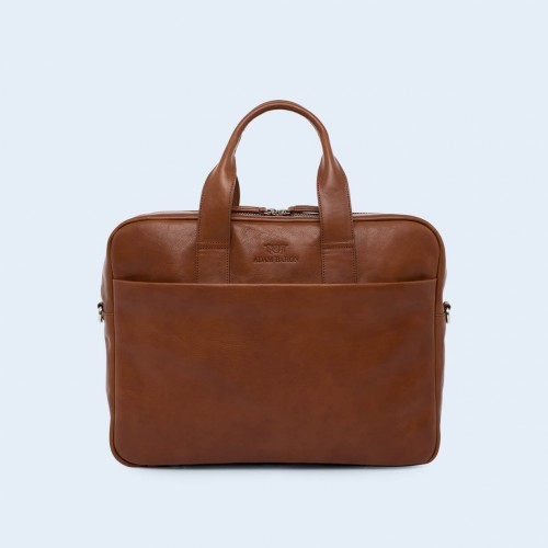 Leather business briefcase- Nonconformist Sharp1 Bag cognac
