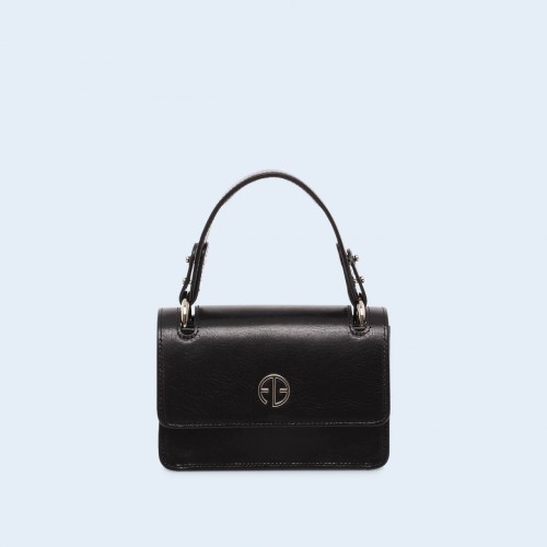 Skórzana torebka - Fussy handbag mini black