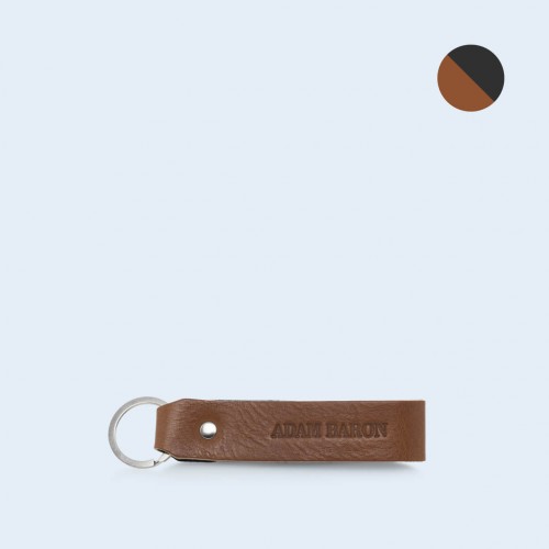 Leather key chain - SLOW Pend cognac/graphite