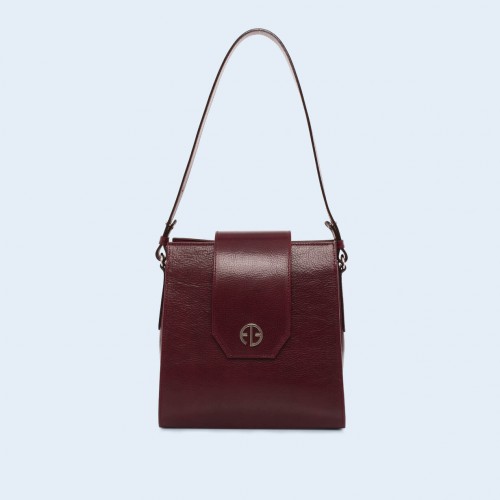 Leather bag - Verity Raw burgundy