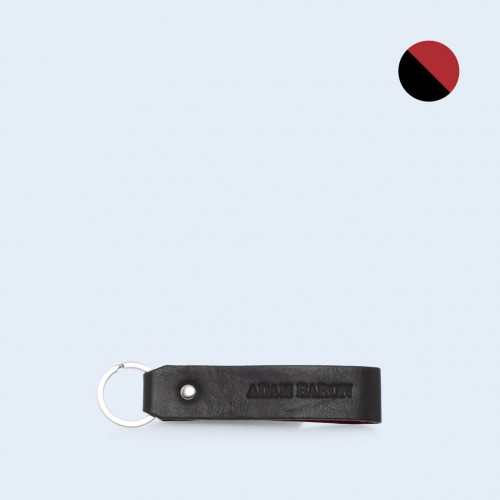 Leather key chain - SLOW Pend black/red