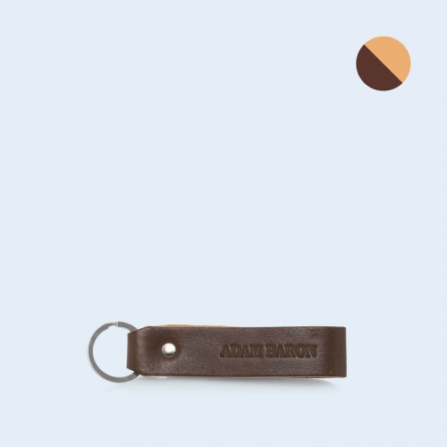 Leather key chain - SLOW Pend brown/camel
