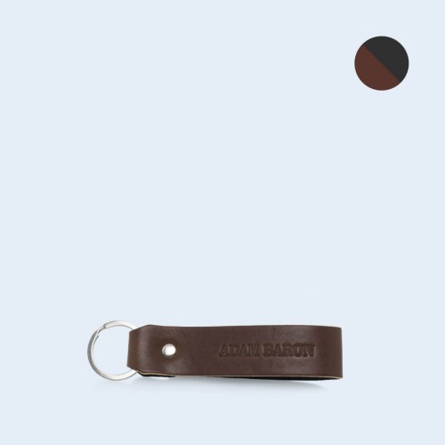 Leather key chain - SLOW Pend brown/graphite