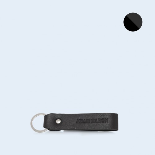 Leather key chain - SLOW Pend black/graphite