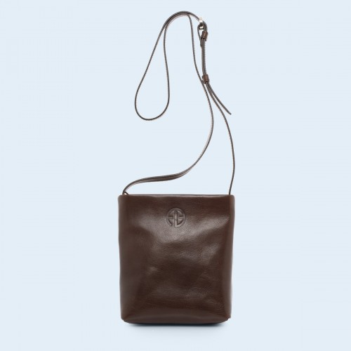 Skórzana torebka na ramię - ADAM BARON Home 10 chestnut brown 