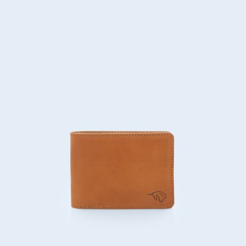Skórzany portfel męski - SLOW Slim2 Wallet camel